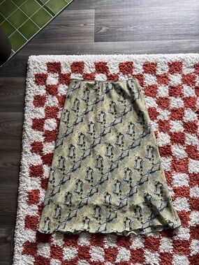 Rene Margo Snake Print Y2K Midi Skirt